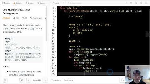 792. Number of Matching Subsequences | English | Medium