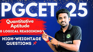 PGCET MBA -MCA Exam 2026 | High-Weightage Questions 📌 | Quant  & Logical Reasoning