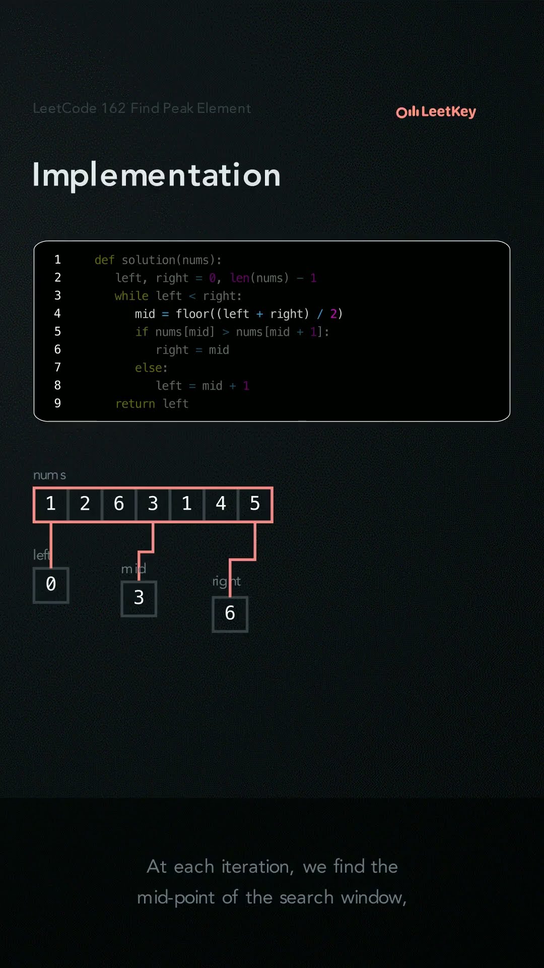 Video of LeetCode Problem 162: Find Peak Element