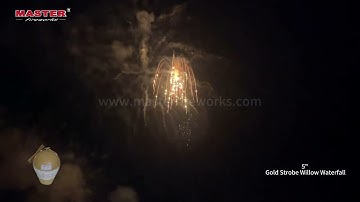 5" Shell - Gold Strobe Willow Waterfall #fireworks #shell