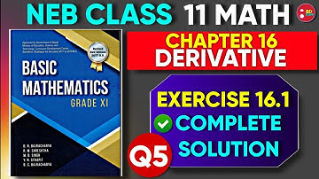 Derivative - Quotient Rule (Q.no.5) Exercise 16.1 Basic Mathematics Class 11 Complete Solution | P5