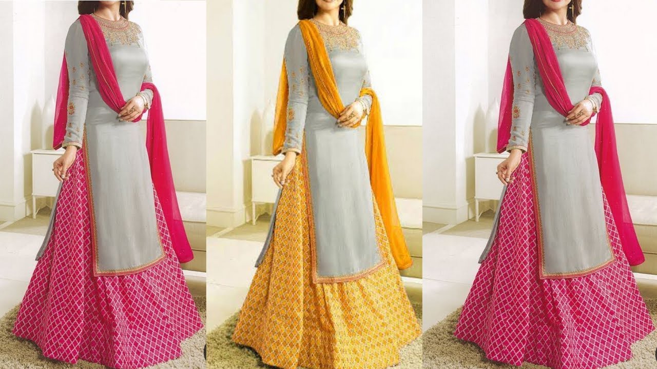 New latest long kurti with skirt designs Designer long kurti with