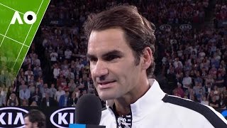 Roger Federer on court interview (QF) | Australian Open 2017