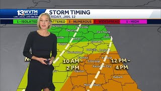 Severe storms Friday followed by winter weather next week in Alabama