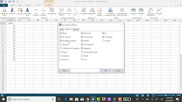 Minitab Express:  Sample Standard Deviation &Variance