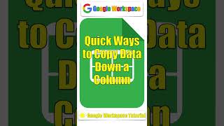 Quick Ways to Copy Data Down a Column | Short