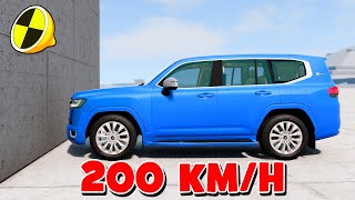 Toyota Land Cruiser 300 vs Wall 200 KM/H - BeamNG Drive