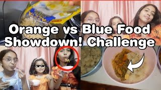 Extreme Orange VS Blue Food Challenge 🧡🩵| sweet and sour family|