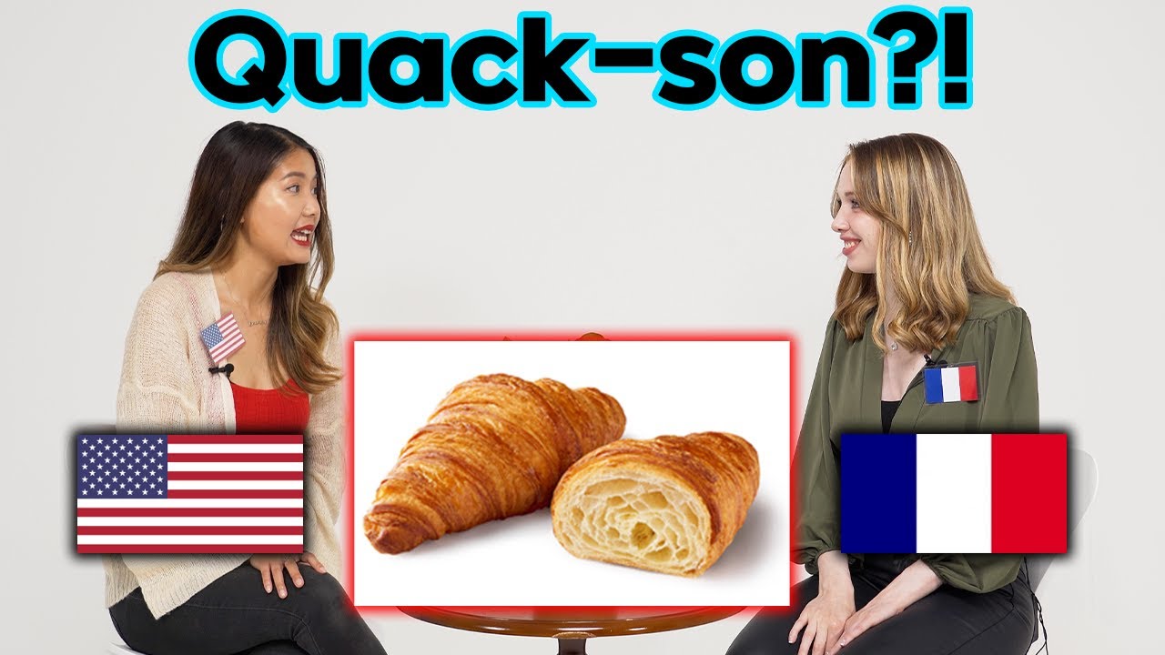 American vs French Pronunciation Differences! (Is it Croissant or Quackson??)