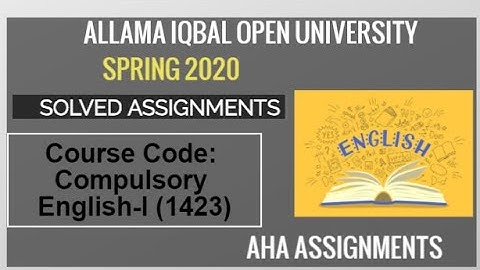 Solved Assignment Code 1423 (Compulsory English-I ) SEMESTER SPRING 2020