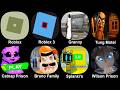 Roblox, Granny Prison, Tung Tung Motel, Catnap Prison, Bruno Family, Splanki's, Wilson prison