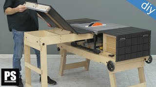 DIY Folding Outfeed Table with built-in Crosscut Sled - Pt 5