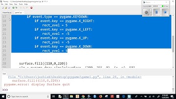 pygame video 10 Finishing the Controls for the Arrow Keys