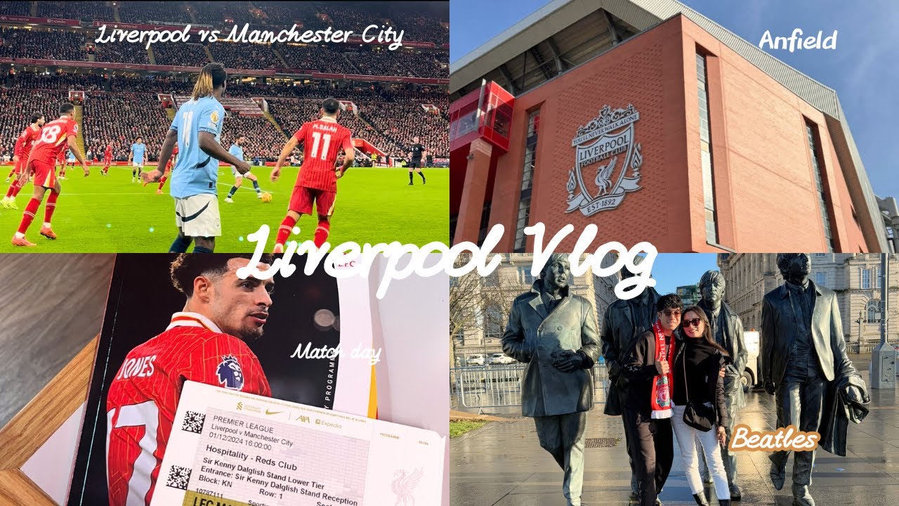 【vlog】念願のアンフィールド✨リヴァプールVSマンチェスターシティ上位対決！ホスピタリティチケットで最前列観戦！新婚旅行/Liverpool vs Manchester City/Anfield