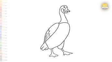 Easy goose drawing | Easy drawing tutorials | How to draw A Goose step by step | #artjanag