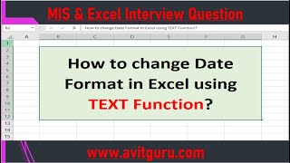 How to change Date Format in Excel using TEXT Function?