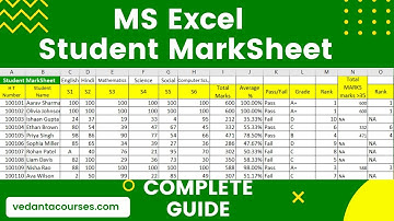 MS Excel: Student Mark Sheet Calculation – Total, Avg, Grade, Rank & Status I VBA #vedantacourses
