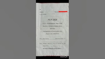 CCS University Meerut BSC 2nd Sem Botany Theory (B040201T) Previous Year Question Paper (2024)...📖📖