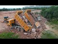 Part 7| It Mind Blowing Activities Bulldozer Pushing Big Stone,Dump Truck Unloading Big Stone