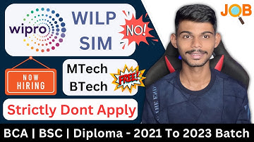 Wipro Mass Hiring 2023 | WILP & SIM | But Don
