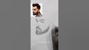 Drawing Virat Kohli using freehand loomis method #artshorts #viratkohli #artvideo