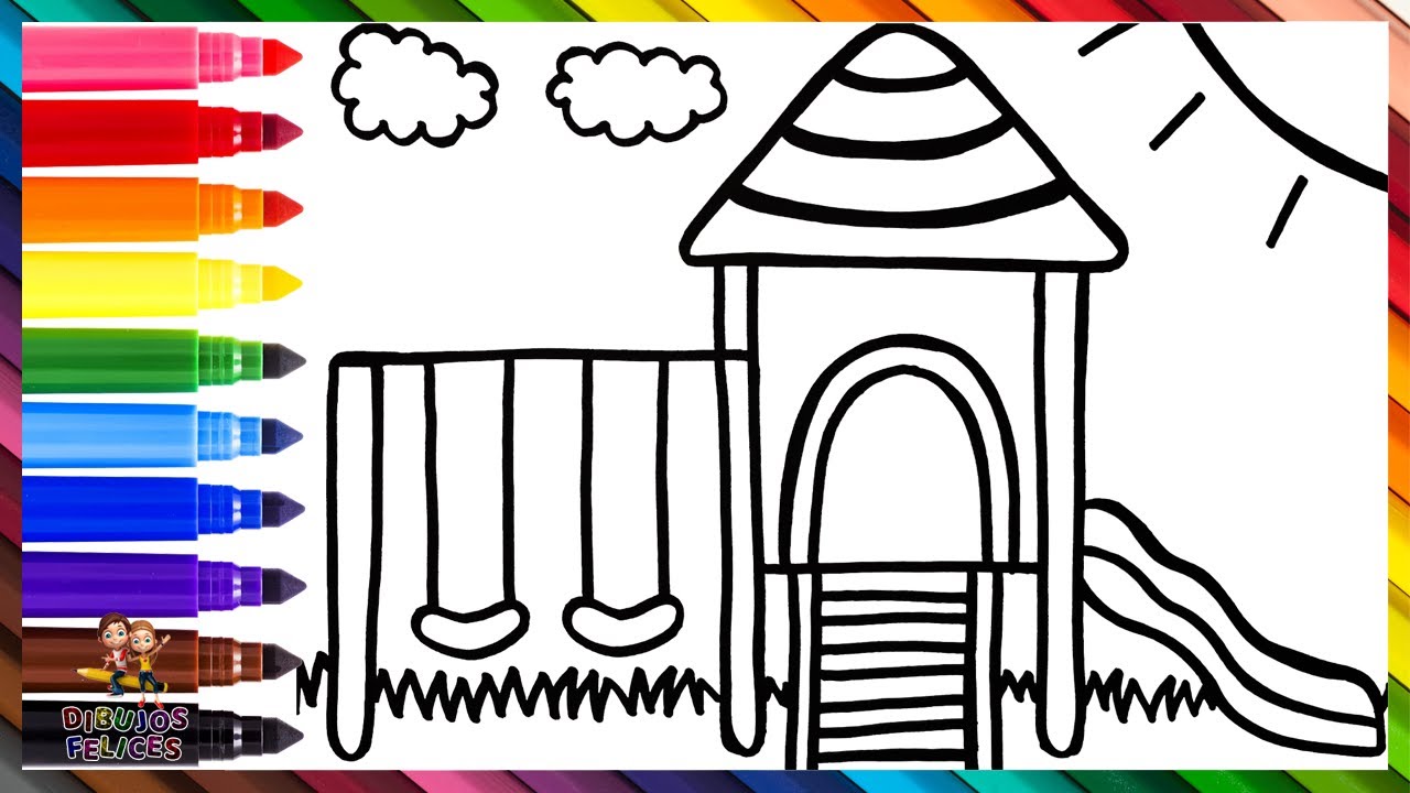 Dibuja y Colorea Un Parque Infantil Arcoiris ???????????????? Dibujos Para Niños -  YouTube