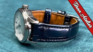 Making a CROCODILE Leather Watch Strap (Free PDF Pattern)