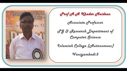 C++ AND DATA STRUCTURES VIDEO LECTURE-7 (PROF A.A. KHADAR MAIDEEN)