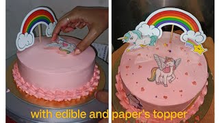 Unicorn Cake 🍰 with edible and paper's toppers #cakedecorating #cake#cake #unicorncake #maansbakery