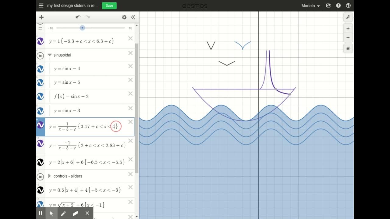 Desmos Design sliders in restrictions YouTube
