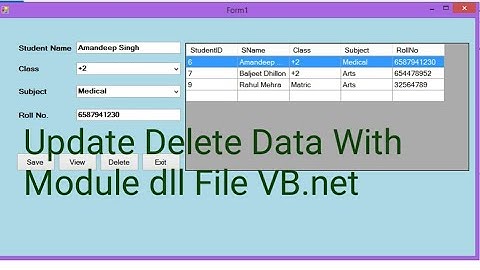 Update Delete Data with Module dll File in Access Database Using Visual basic.net | VB.net Part 1/2