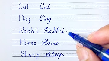 How to write Animals name in English Cursive Writing | Print and Cursive Handwriting Practice