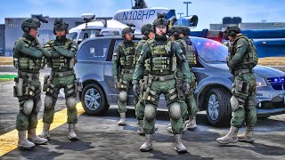 Playing GTA 5 As A POLICE OFFICER SWAT FIB| GTA 5 Lspdfr Mod| 4K