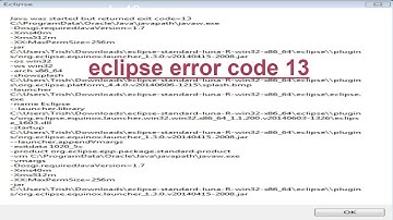 How to solve eclipse error code 13