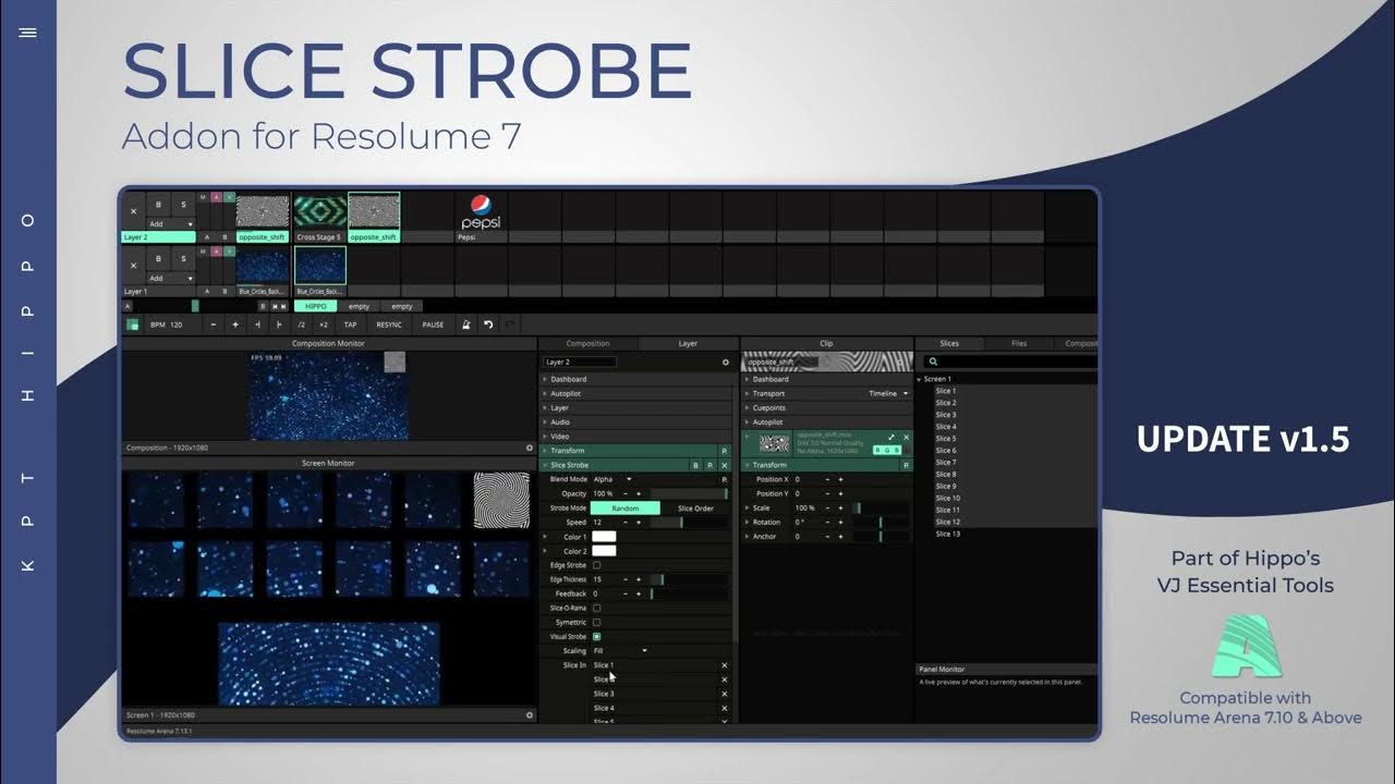 SLICE STROBE for Resolume Arena, v1.5 UPDATE YouTube