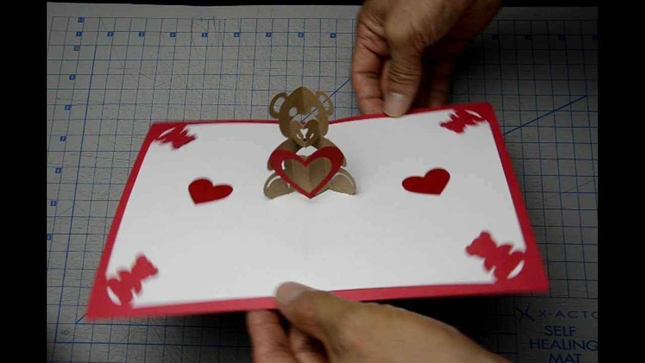 Teddy Bear Pop Up Card: Tutorial Inside Teddy Bear Pop Up Card Template Free