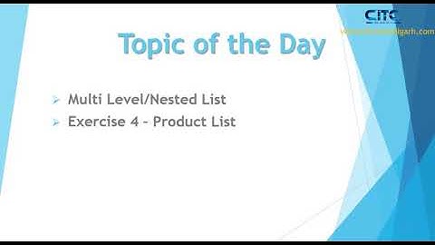 HTML Multiple Level or Nested List Video Tutorial