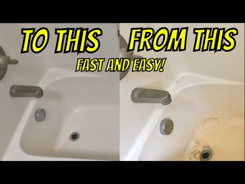 How to remove bad rust stains from your fiberglass bathtub shower simple and quick video thumbnail