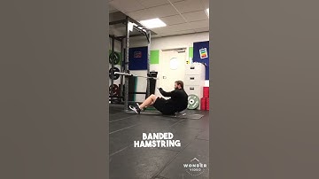 Lying banded hamstring stretch