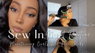 Sew In Night Routine | Maintaining Curl Using Flexi Rods