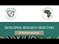 Developing Research Objectives