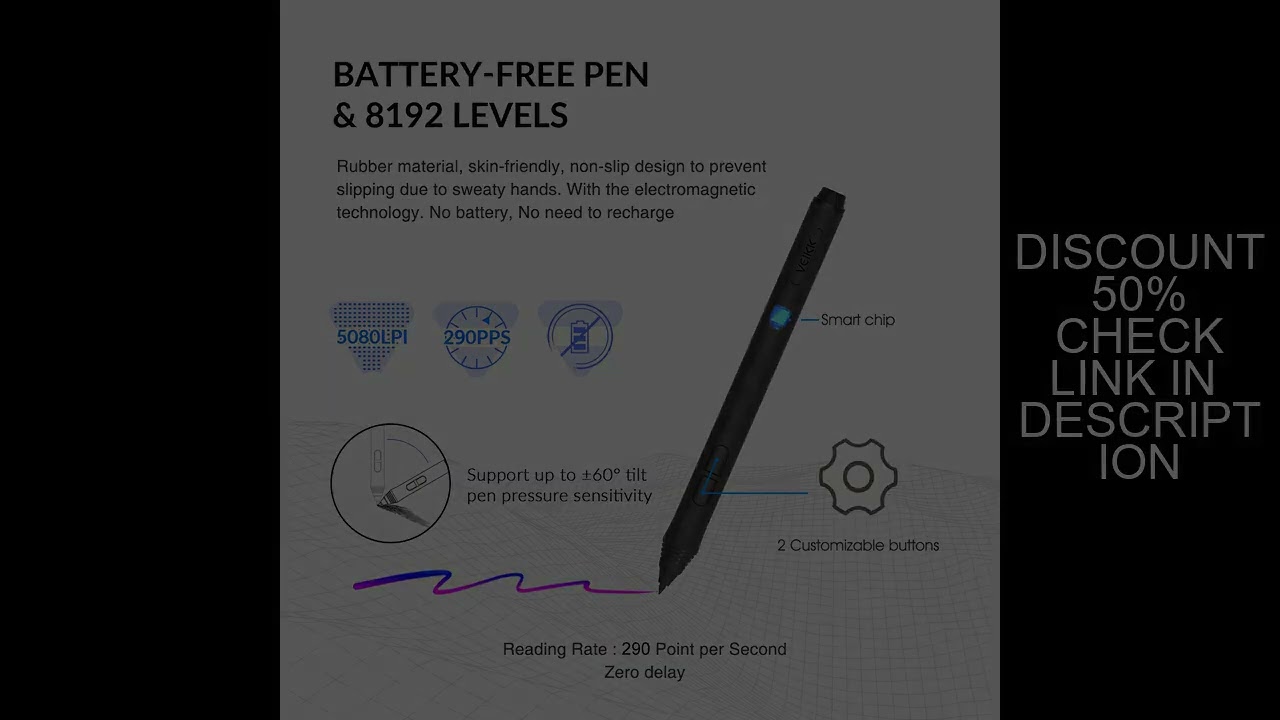 Graphics Tablet Veikk A50 Online Teaching & Education with 8192 Levels Passive Pen Android Supported