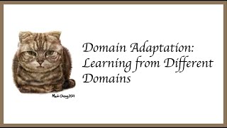 [ML/DL] Domain Adaptation: Learning from Different Domains