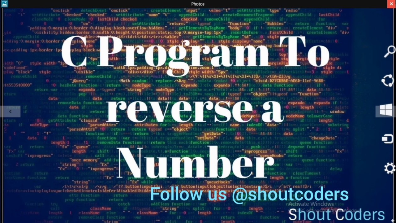 C Program to reverse a number - Shout Coders - YouTube