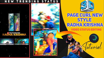 New Trending Status|| Radha Krishna Video  Editing||Alightmotion Tutorial Page curl Status Editing