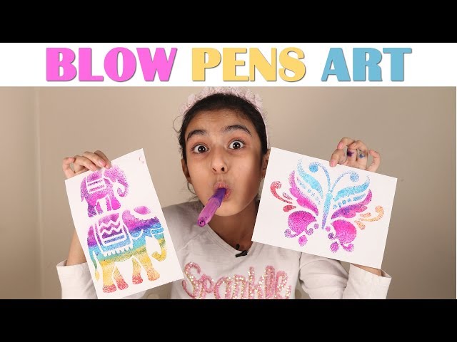 Kids Blow Pens Blow Drawing Pens Blow Colouring Pens Kids Airbrush Marker  Kids Blow Pens Fluorescent Drawing Colouring 8 Templates Educational Blow  Airbrush Marker 