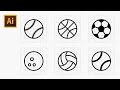 How to Draw Various Ball Icons in Sports Using Grid - Adobe Illustrator