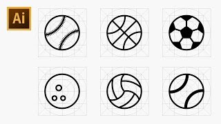 How to Draw Various Ball Icons in Sports Using Grid - Adobe Illustrator