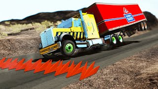 Trucks vs Spikes #2 | BeamNG.DRIVE