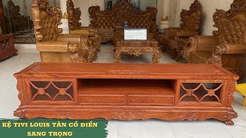 Kệ Tivi Tân Cổ Điển Gỗ Hương Đá Mẫu Mới 2022 - Đồ Gỗ Nhất Mộc